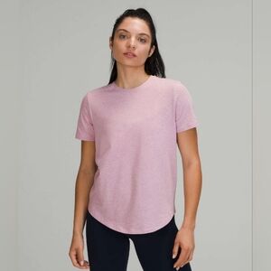 Lululemon Love Crew Short Sleeve T-Shirt Heathered Pink Taupe Size 10- 12